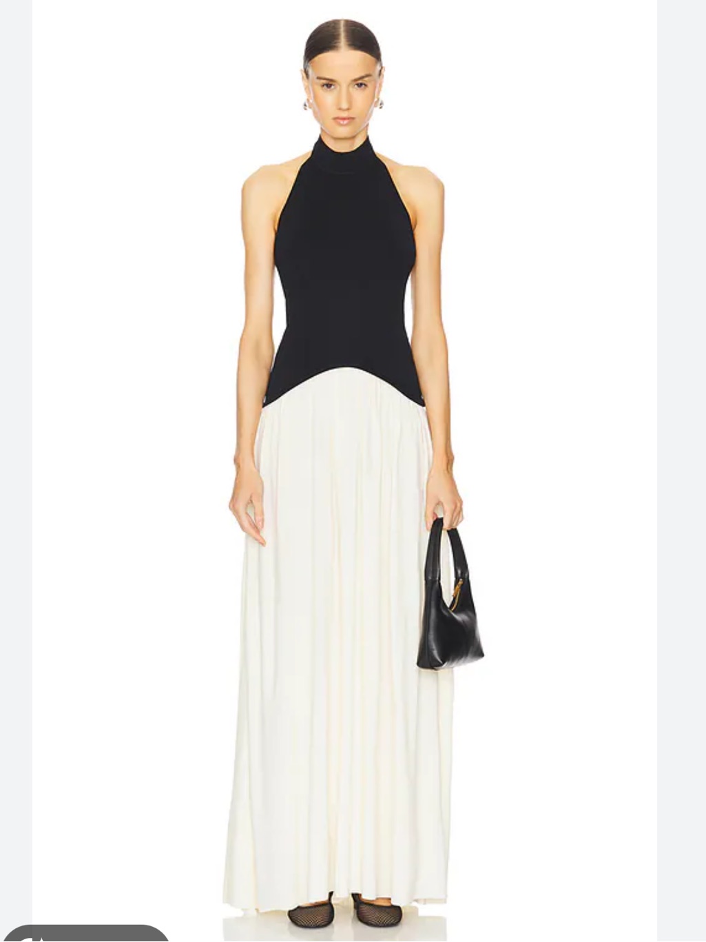 Solid & Striped The Halter Soglio Dress: Nior Black And Cream Maxi Dress